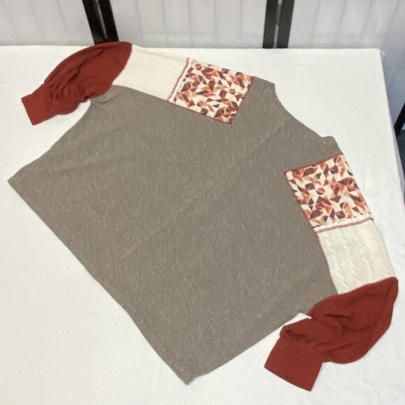 Maurices XL Long Sleeve Scoop Neck Dolman Top Mixed Fabric Pullover Blouse - Picture 10 of 13